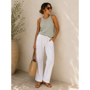Lenzing Modal Ribbed High Neck Tank Top Sage Minimalist M Threads 4 Thought